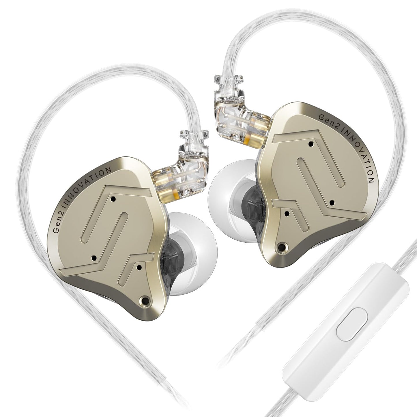 KZ ZSN Pro 2 1BA+1DD in-Ear Monitors Headphones, Yellow, with Mic
