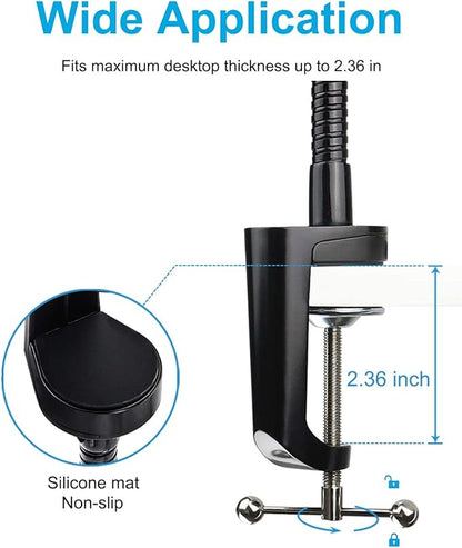 woleyi Gooseneck Tablet Holder Mount, Heavy Duty Desk/Bed Tablet Stand, Flexible Arm Clip for iPad Pro Air Mini, Galaxy Tab/Z Fold, Fire HD, Surface Pro/Go, Switch, iPhone and More 4.7-13" Devices