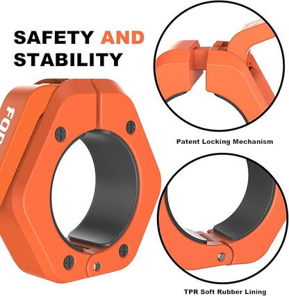 Magnetic Barbell Clamps 2 Inch Olympic – Quick Release Barbell Collars with Anti-Slip TPR Lining | Heavy Duty Weight Clips for Bars for Pro Gym Equipment
