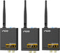 YMOO 3 in 1 2.4Ghz Wireless Audio Transmitter and Receiver,2 Receivers for Two Speakers,20ms Ultra Low Latency,192kHz/24bit HiFi,320ft Range RCA Jack Wireless Adapter for TV/Speaker/PC/Home Stereo