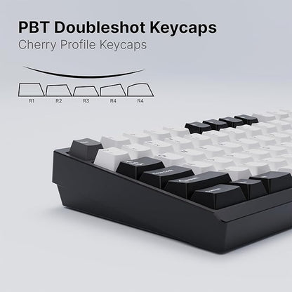 Chilkey ND TKL Aluminum Mechanical Keyboard, 87 Keys Tenkeyless Wireless Gaming Keyboard, Tri-Mode BT5.3/2.4GHz/USB-C PBT Keycaps Hot Swappable Custom Key Board for Windows Laptop Office PC