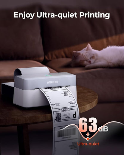 MUNBYN Bluetooth Thermal Label Printer RW403B, Wireless 4x6 Shipping Label Printer for Small Business, Compatible with Android, iPhone, Windows, Mac, Chromebook, Print Width 1.57"-4.25"