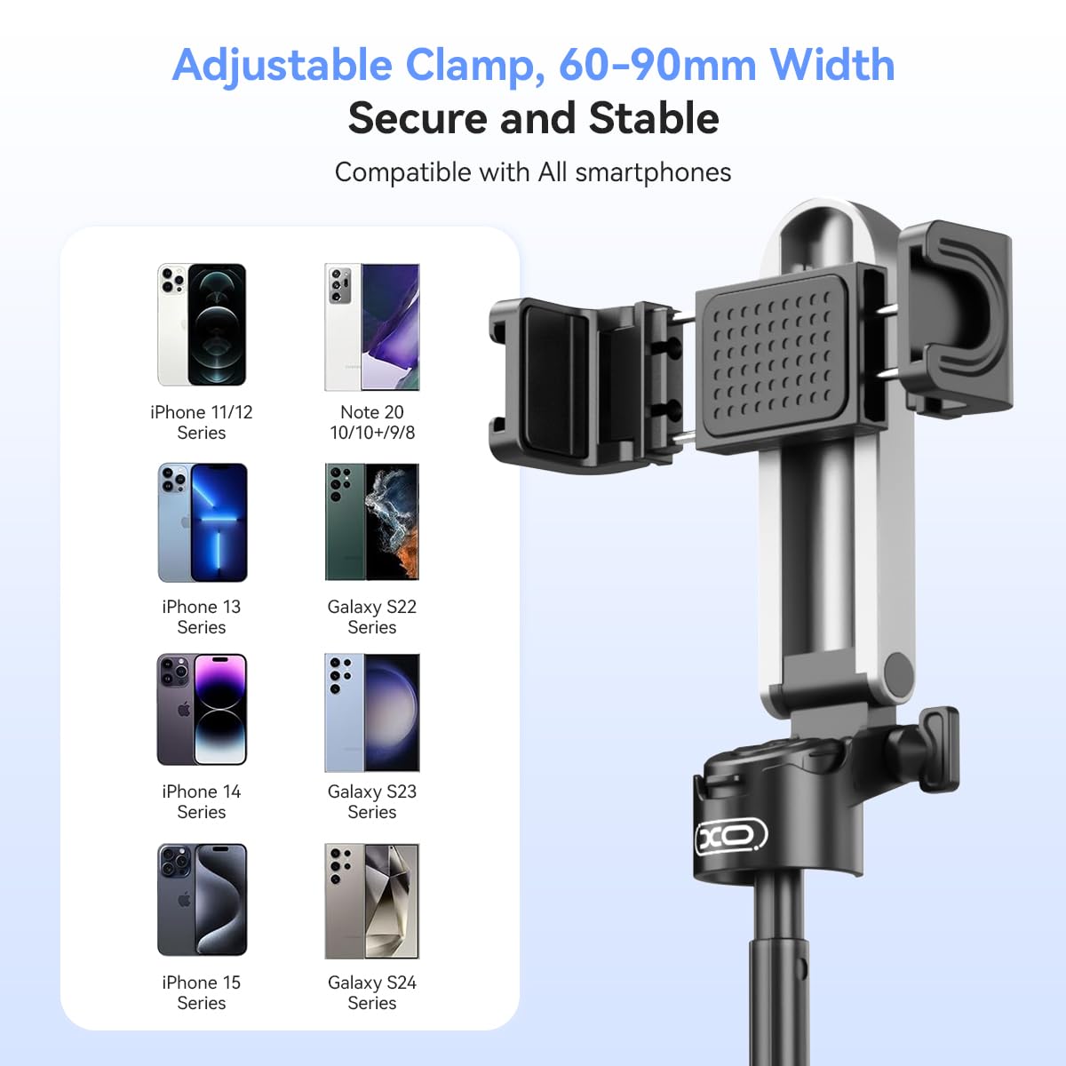Retractable Mini Tripod for Cell Phone, Portable Selfie Stick Travel Phone Tripod with Remote Control Cell Phone Holder, Sturdy & Stable Adjustable Multi-Angle Shot Selfie Stick for Video Recording