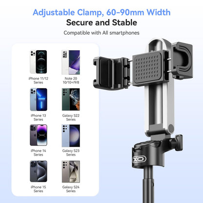 Retractable Mini Tripod for Cell Phone, Portable Selfie Stick Travel Phone Tripod with Remote Control Cell Phone Holder, Sturdy & Stable Adjustable Multi-Angle Shot Selfie Stick for Video Recording