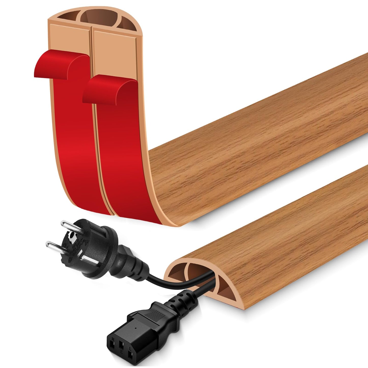 EYAYEN Floor Cord Cover for Wires on Floor Self Adhesive Cord Hider