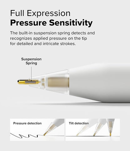 Ringke Apple Pencil Tips [3 Pack/Replacements for All Generations] Compatible with Apple Pencil Pro, 1st, 2nd Gen, USB-C Accessories, Clean & Neat Feel Nib - Metal (Matte Clear)