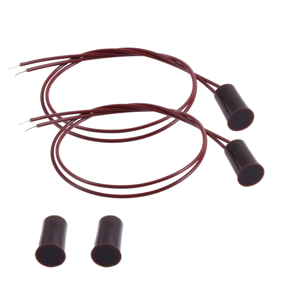 FOCMKEAS 4PCS Recessed Wired Door Contact Sensor, NC, ABS White, RC-33