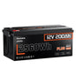 HumsiENK 12V 200Ah LiFePO4 Lithium Battery – Max. 2560Wh, 6000-15000 Deep Cycle Battery with 250A BMS, Low-Temp Cutoff | A+ Grade Cells for Marine, Trolling Motor, Off-Grid Home Energy Storage