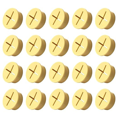 20Pcs Desk Grommet, 3/4" (20mm) Yellow Silicone Cord Hole Cover, Flexible Rubber Wire Grommets, Wall Grommets for Cables Management, Table, Countertop, Cabinets and Furnitures Wire Organizer