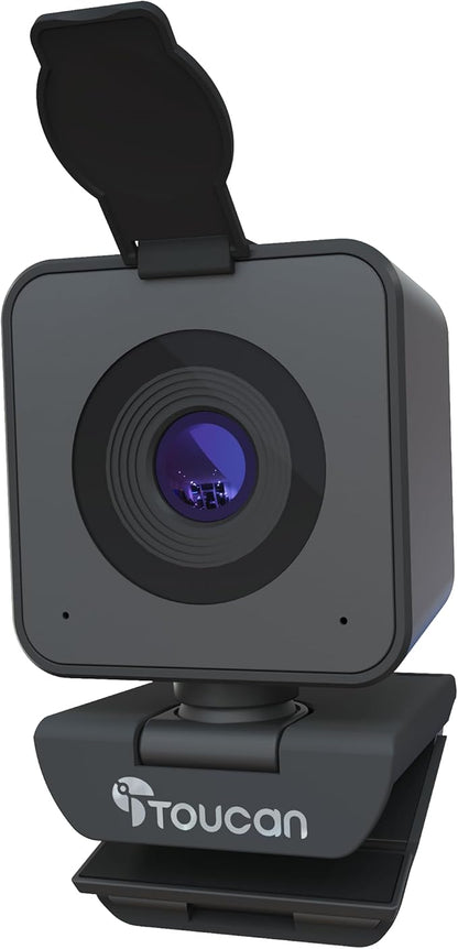 TOUCAN 1080P HD Webcam with Built-in Noise-Cancelling Mic & Privacy Shutter – Wide 90° Angle, Plug & Play USB Video Camera for Video Calls, Streaming, Home Office & Online Classes
