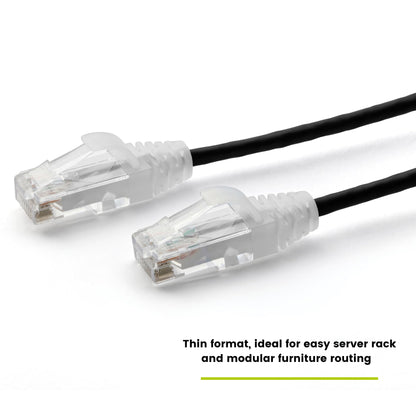 TRUECABLE Cat6 Component Rated Patch Cable, Unshielded (U/UTP), 2ft, Black, 28AWG Stranded Pure Copper, Snagless 10G High-Speed Ethernet Cable, PoE++ 4PPoE 100W, UL Listed, RoHS-3, 1 Pack