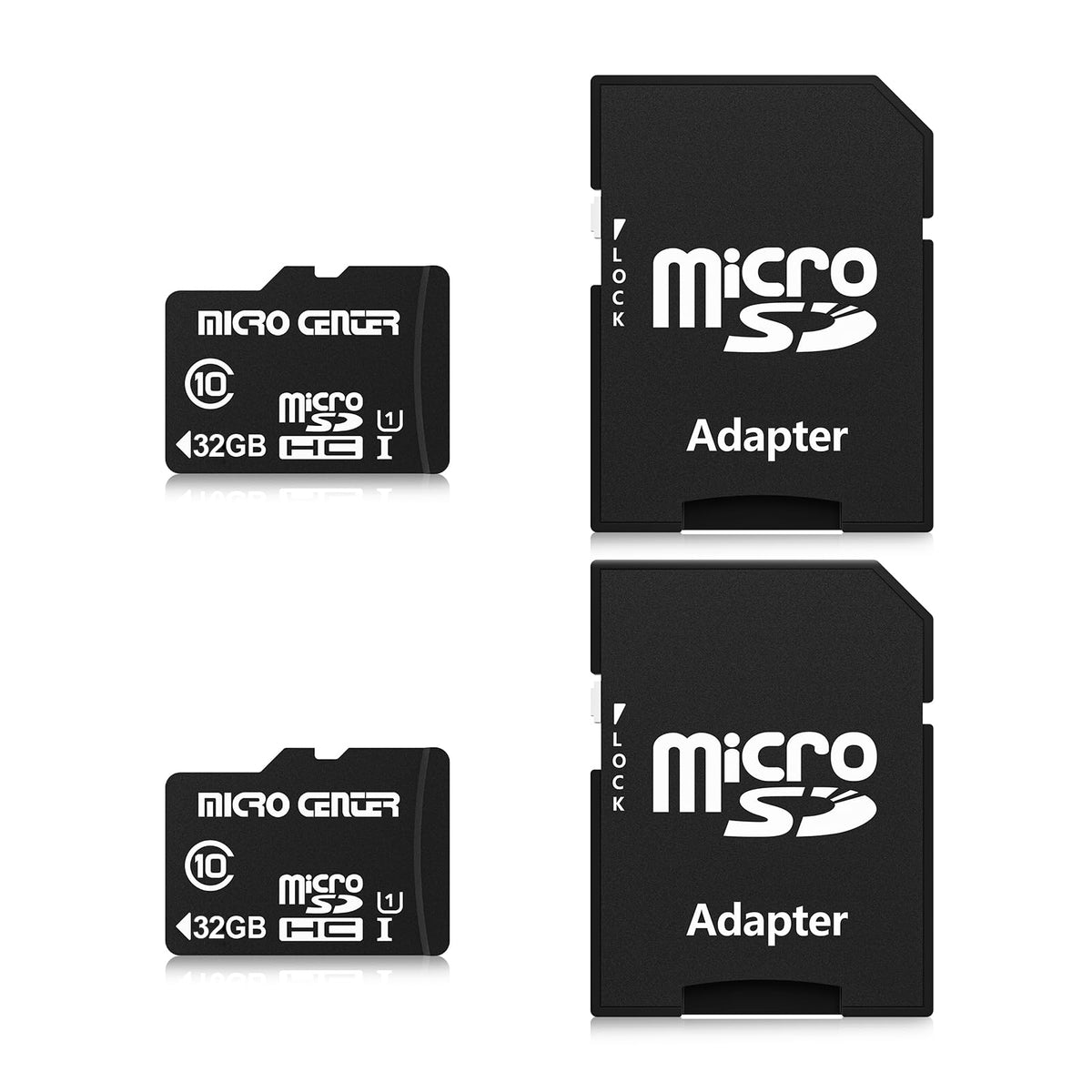 INLAND Micro Center 128GB Class 10 MicroSDXC Flash Memory Card with Adapter for Mobile Device Storage Phone, Tablet, Drone & Full HD Video Recording - 80MB/s UHS-I, C10, U1 (2 Pack)