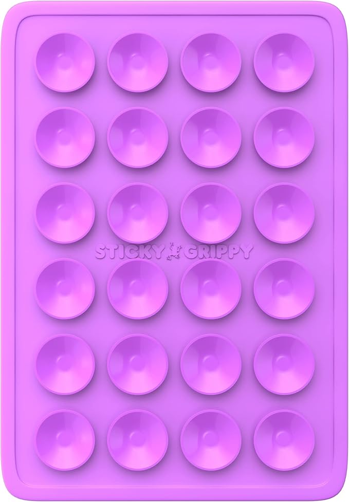 Suction Phone Case Mount, Sillicon Adhesive Phone Accessory for iPhone and Android, Hands-Free Fidget Toy Mirror Shower Phone Holder, Tiktok Videos and Selfies (Purple)