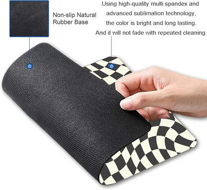 Mouse Pad, Black White Checkered Mouse Pad, Square Mouse Mat Waterproof Computer Mousepad Non-Slip Rubber Base Mouse Pads for Office Laptop