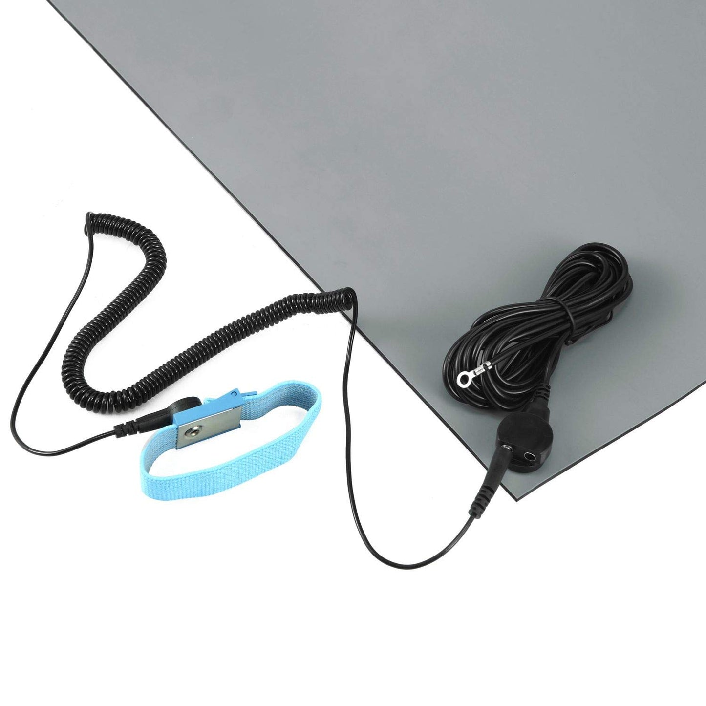 MWRF Source ESD Mat Kit with Wrist Strap and Grounding Cord (2 FT x 3 FT x 0.12 Inch, Grey)
