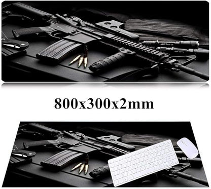 RTGGSEL 31.5x11.8 Inch Non-Slip Long Extended Large Gaming Mouse Pad with Stitched Edges XL Laptops Keyboard Mouse Mat(AK47)