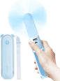 JISULIFE Handheld Fan with 4500 mAh Powerbank Max 37 Hours Runtime, Pocket Portable Battery Operated or USB Powered Folding Personal Fan, 3 Speeds, Gifts for Women Men Kids Gift for Festival-Blue