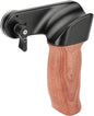 CAMVATE Ergonomic Wooden Hand Grip with Rosette M6 Thread Screw Connection for Camera Shoulder Mount Rig(Right Hand) - 2927