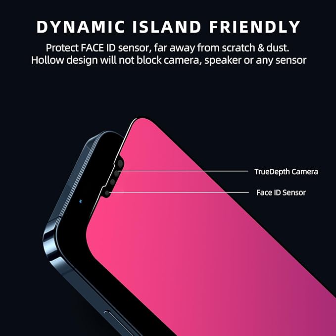 EGKimBa Privacy Screen Protector - Compatible with iPhone 16e, 14, 13 and 13 Pro 6.1 inch Gradient Colorful Electroplated Anti-Spy Anti-Blue Light Tempered Glass