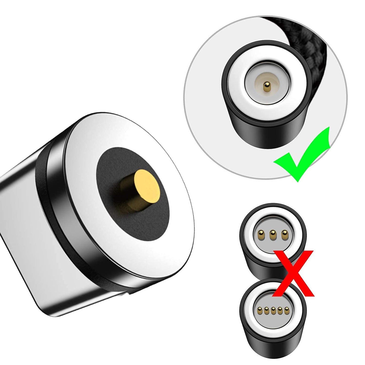 Bojianxin Magnetic Connector Tips Head for Type C Android Devices (9 Pack), Magnetic Phone Cable Adapter