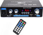 AK55 Stereo Amplifier Home Audio, Bluetooth 5.0 Max 600W Power Stereo Receivers 2.0 Channel Audio Amplifier for Speaker W/Remote Control/AUX/RCA/Echo/USB/2 MIC in for Home Party, Karaoke