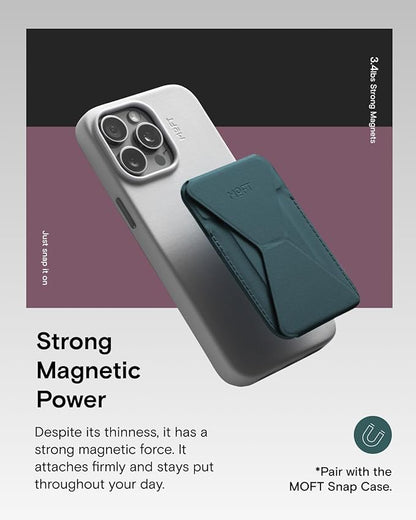 MOFT Magnetic Wallet Stand Compatible with iPhone 16/15/14/13/12 Series, Angle Adjustment & Magsafe Compatible MOVAS Phone Stand,Jungle