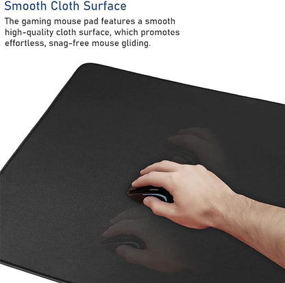 Large Mouse Pad, (31.5X11.8In) Durable Non-Slip Natural Rubber Base Desk Mousepad with Stitched Edges, Waterproof Computer Keyboard Pad Mat for Esports Pros/Gamer/Desktop/Office/Home - Black