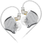 KZ ZSN Pro 2 in-Ear Monitors Headphones Metal Earphones 1BA+1DD Hybrid Technology HiFi Bass Clear Sound IEMs Noise Cancellation Earbuds Wired for Musicians Singer Audiophile(Silver,No Mic)