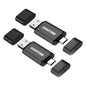 GIGASTONE 128GB Dual USB Flash Drive 2-Pack, USB 3.2 Gen 1, 2-in-1 USB C+A, Speed Up to 100MB/s, Head Cap Design Thumb Drive, Plug & Play for Smartphone/PC/Mac/TV/Car Audio, USB 2.0/3.0/3.1 Compatible