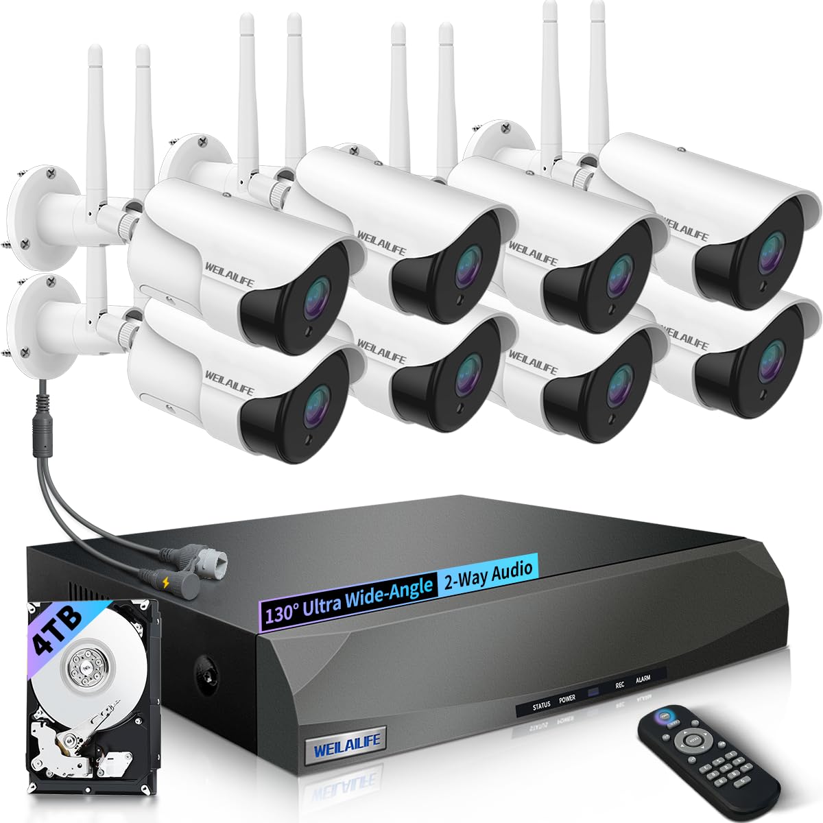 Outdoor Wireless Security Camera System, Home WiFi Video Surveillance