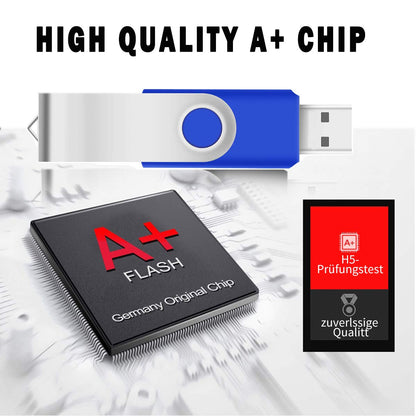 50-Pack of 1GB USB Flash Drive Bulk EASTBULL FAT32 Thumb Drives Pack (Blue)