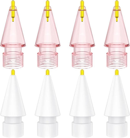 8 Pack Fine Point Replacement Tips Compatible with Apple Pencil 2nd Generation, Apple Pencil 1st Generation, Apple Pencil USB-C & Apple Pencil Pro Colorful iPencil Nibs (Pink + White)