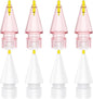 8 Pack Fine Point Replacement Tips Compatible with Apple Pencil 2nd Generation, Apple Pencil 1st Generation, Apple Pencil USB-C & Apple Pencil Pro Colorful iPencil Nibs (Pink + White)