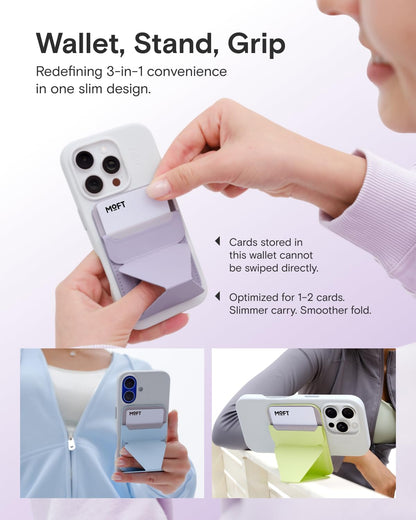 MOFT Magnetic Wallet Stand Compatible with iPhone 17/16/15/14/13/12 Series, Angle Adjustment & Magsafe Compatible MOVAS Phone Stand,Peppermint