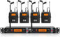XTUGA RW2080 Wireless in Ear Monitor System 4 Bodypacks UHF IEM System, Dual Channel Mono Design Stage Monitors Earphone with 40 Frequencies, 300Ft for Band, Studio or Musicians, 902-928mhz