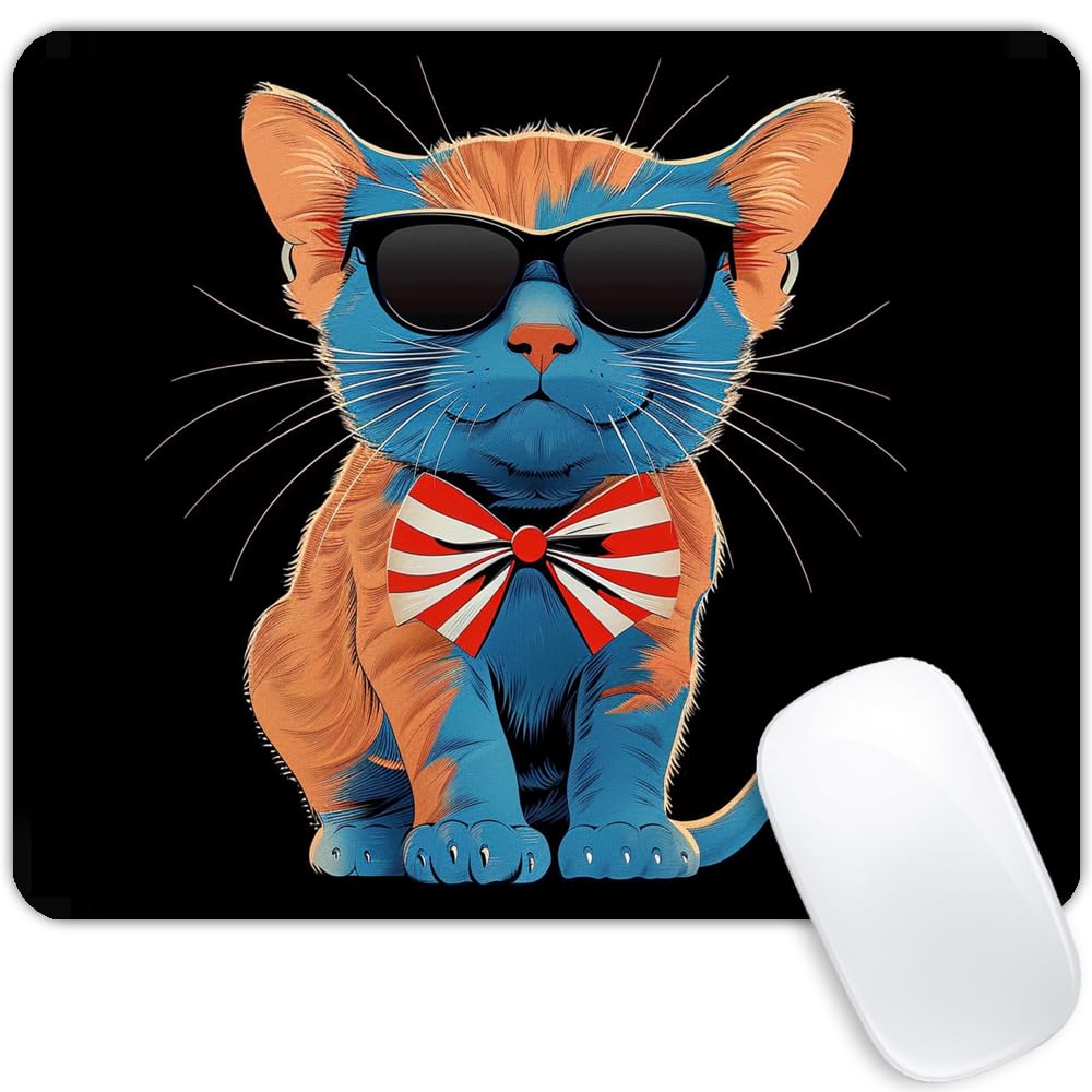 Square Mouse Pad Cartoon Black Bulldog-1,Gaming Mouse Pads for Desk,Soft Computer Waterproof Non-Slip Mouse Mat