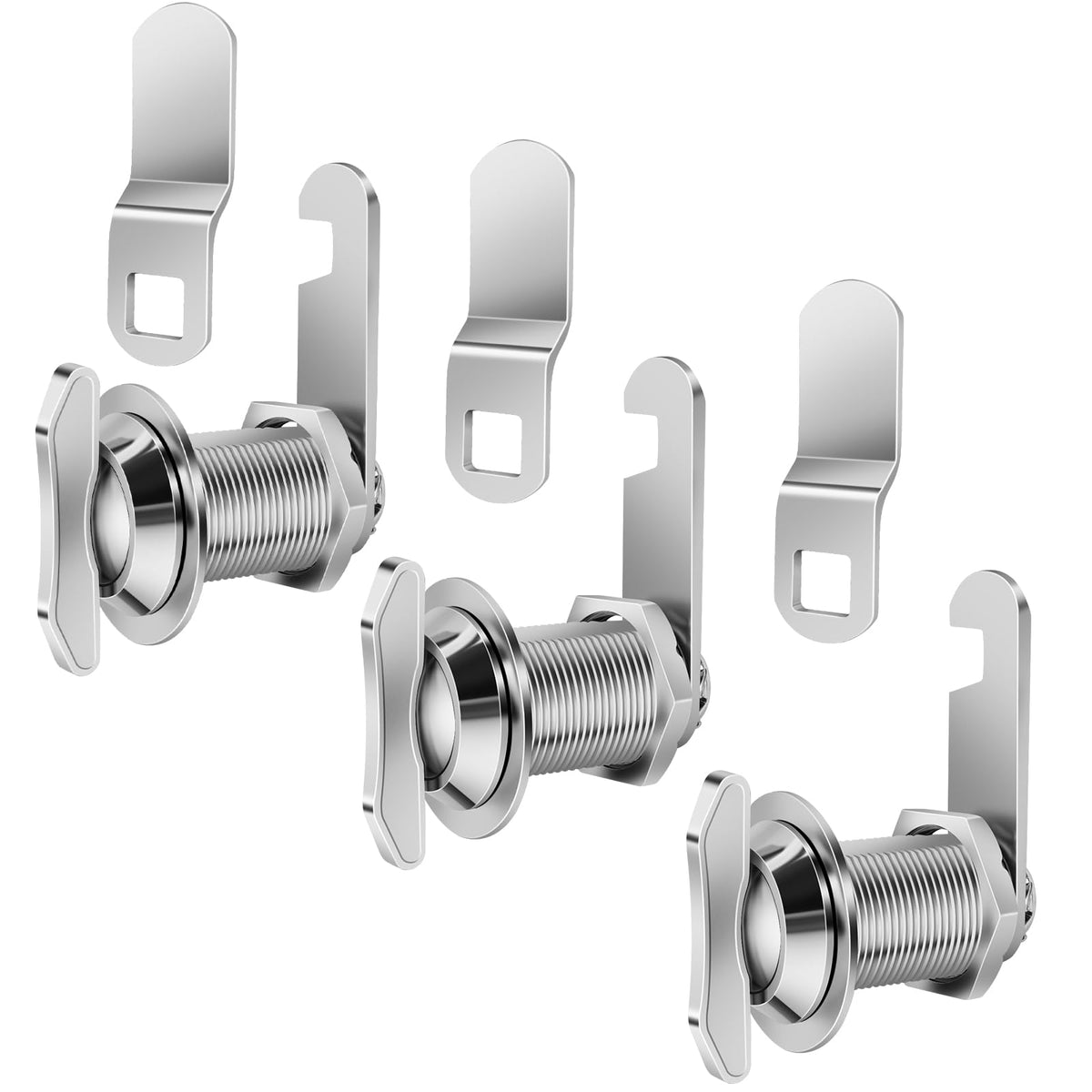 Thumb Operated Offset Cam Lock, 1-1/8” Cylinder Fits on 7/8” Max Door Thickness, Non-Locking Replacement Lock for RV Compartment Camper Storage, Cabinets,Drawers (1-1/8 Inch 6Pack)