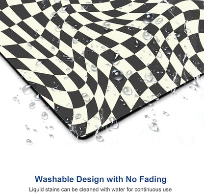 Mouse Pad, Black White Checkered Mouse Pad, Square Mouse Mat Waterproof Computer Mousepad Non-Slip Rubber Base Mouse Pads for Office Laptop