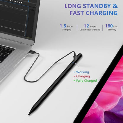 Stylus Pen for iOS&Android Touch Screens, Active Pencil for Samsung, Smart Digital Stylus Pens for Lenovo/Huawei/Vivo/Mi and Other Tablets, iPhone/Samsung/Google Pixel Smart Phones Drawing&Writing