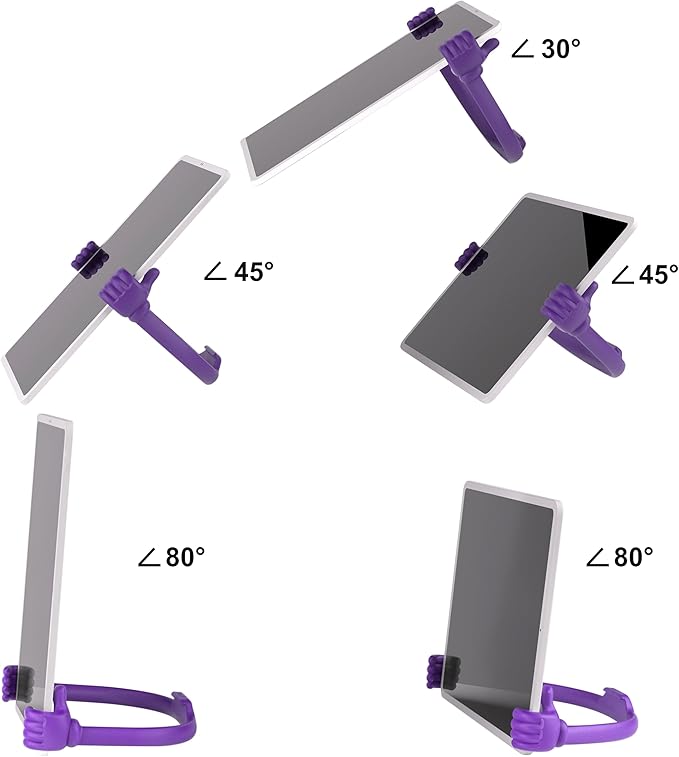 Honsky Thumbs Up 2 Pack Tablet Stands, Compatible with iPad, Samsung Galaxy, iPhone Pro Max, Universal Cute, Purple
