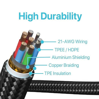 BLACK+DECKER Lightning to USB Cable - Fast Compatible iPhone Lightning Cable - Durable Braided iPhone Charger Cord - for Travel and Daily Use - Multiple Color + Length Options - 3ft