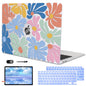 LCMOCICO for MacBook Air 13 inch Case 2021 2020 2019 2018 A2337 M1 A2179 A1932 Cover with Touch ID, Crystal Plastic Printed Pattern Hard Shell Case Keyboard Skin Screen Protector, Colorful Flowers