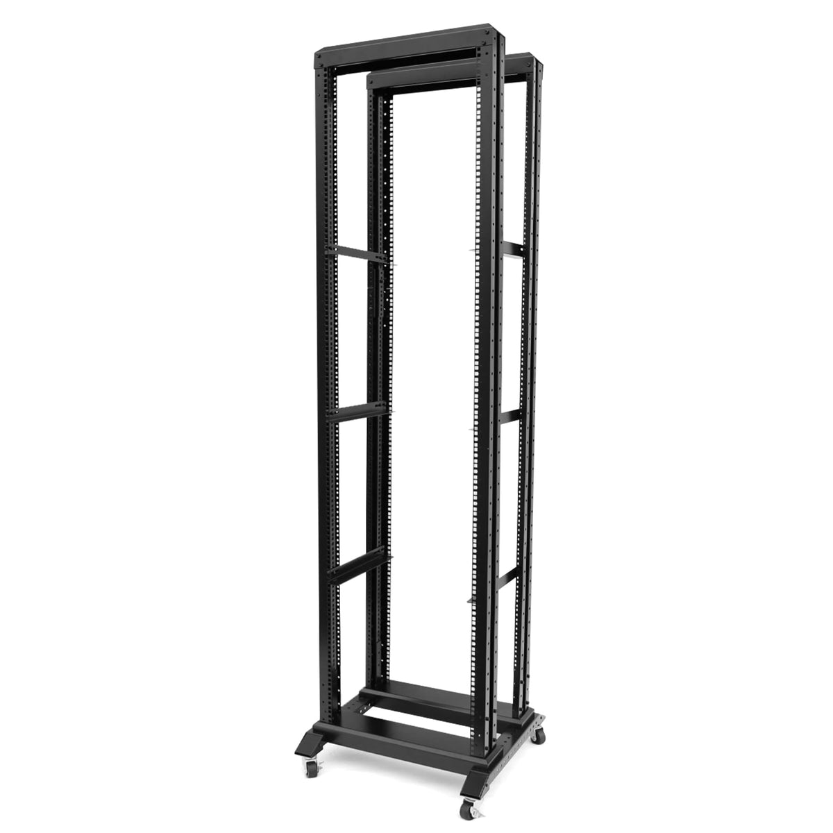 GlobalRack 27U Open Frame Rack on Wheels,Depth 15.75" Mobile IT Cabinet