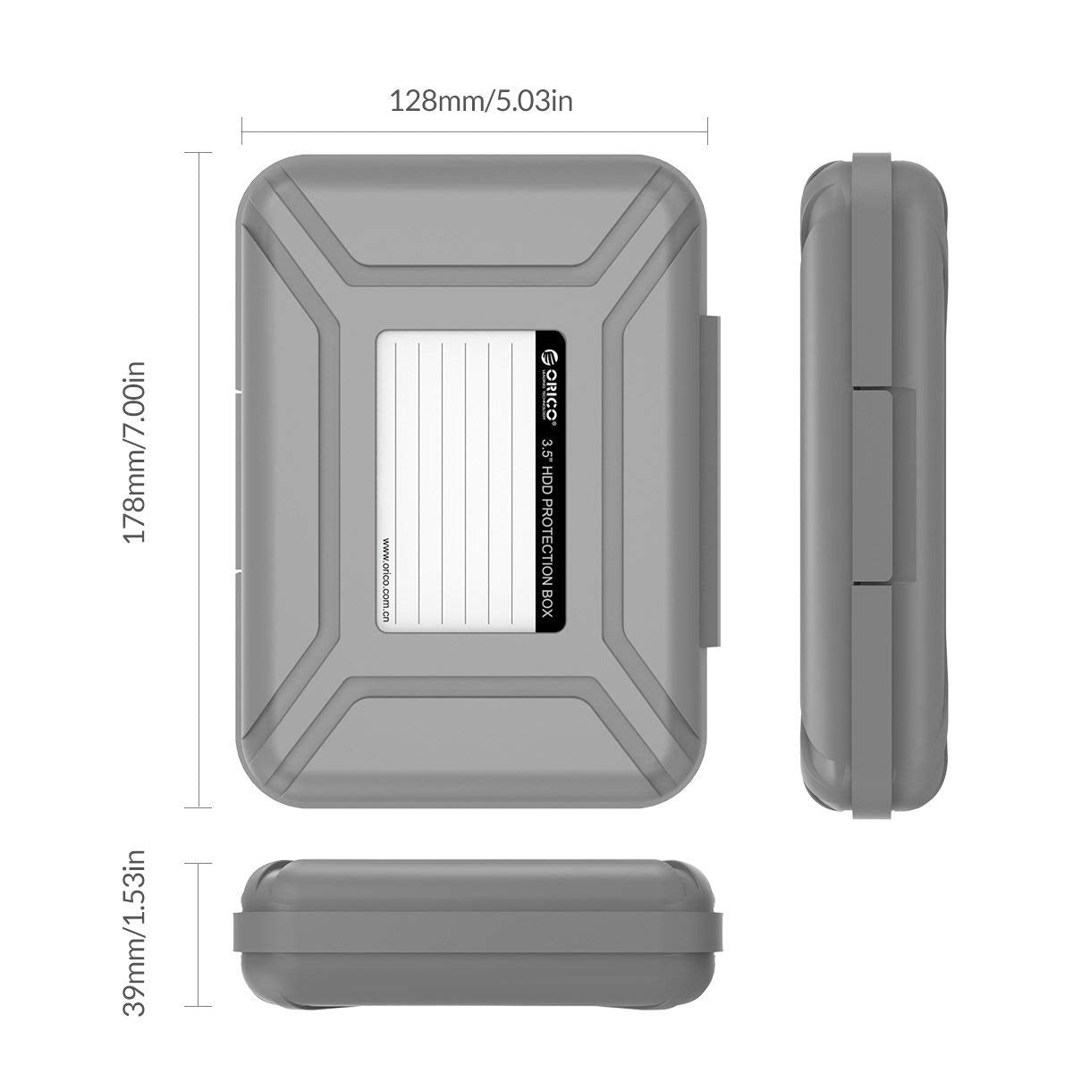 ORICO External Hard Drive Case for 3.5 Inch HDD/SSD 5 Packs Portable Hard Drive Carrying Protective Storage Box Anti-Static and Shockproof -PHX5S