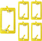 VCE Low Voltage Mounting Bracket Single Gang Wall Plate, Flush Low Voltage Box for Network, HDMI, Coaxial, Speaker, Telephone Cables, Yellow, 5 Pack
