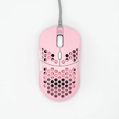 Gwolves Hati HTS Lightweight Honeycomb Wired Gaming Mouse,~52g,3389 Sensor,16,000 DPI, Low Latency,Anti-Interference,6 Programmable Buttons,On-Board Memory,PC/Mac and Laptop (Pink, HTS - Small)
