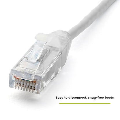 TRUECABLE Cat6 Component Rated Patch Cable, Unshielded (U/UTP), 14ft, White, 28AWG Solid Copper, Snagless 10G High-Speed Ethernet Cable, PoE++ 4PPoE 100W, UL Listed, RoHS-3, 1 Pack