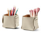HOMIEAZICOZI 2-Pack Cork Leather Desk Accessories Storage - Pencil Pen Holder - Makeup Brush Holder Organizer - Stylish Addition to Home Decor (Light Green)