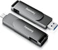 512GB Fast External SSD Flash Drive Up to 2000MB/s USB3.2 Gen2, 2-in-1 Dual USB A +Type-C Drive, USB Memory Stick Solid State Thumb Drive for iPhone 15/16/Android/Windows/MacPC/Laptops