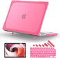 Batianda Compatible with New MacBook Pro 16 inch Case 2024 M4 Chip 2023 2021 Release with M3 M2 Pro Max, Heavy Duty Protective Plastic Hard Shell with Fold Kickstand & Keyboard Cover Protector, Rose